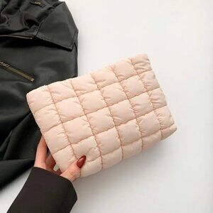NWT Quilted Puffy Cosmetic Makeup Pouch Clutch Bag